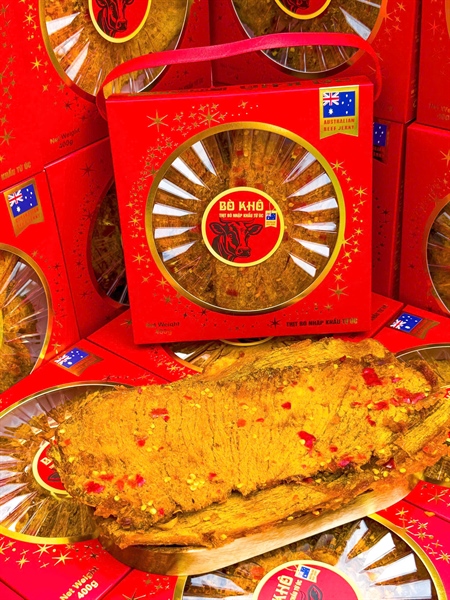 Khô bò miếng 400gram hộp xuân
