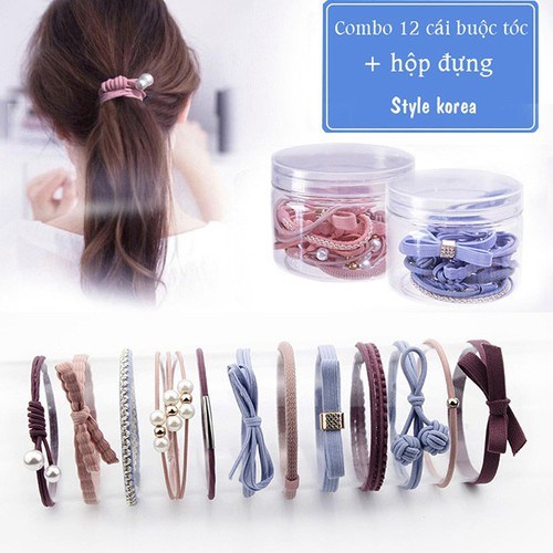 Set 12 dây cột tóc Hàn Quốc siêu mềm