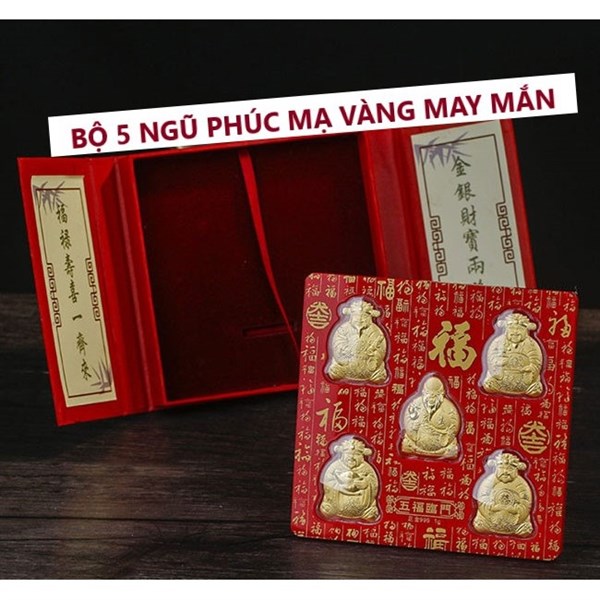 Bộ phúc - lộc - thọ - tài - hỷ mạ vàng 42k
