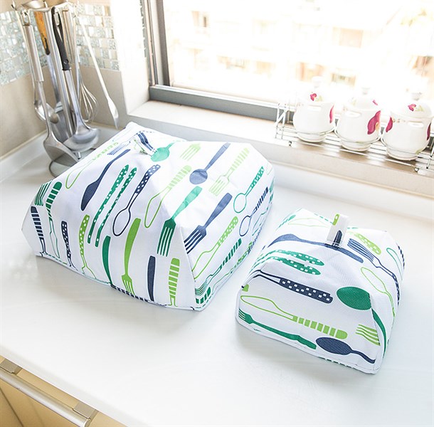 Lồng bàn cách nhiệt họa tiết size to 37x37x15 cm