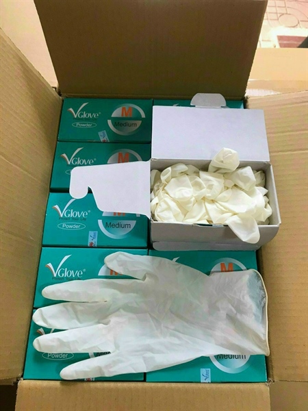 Găng tay y tế có bột hộp 100c Vglove
