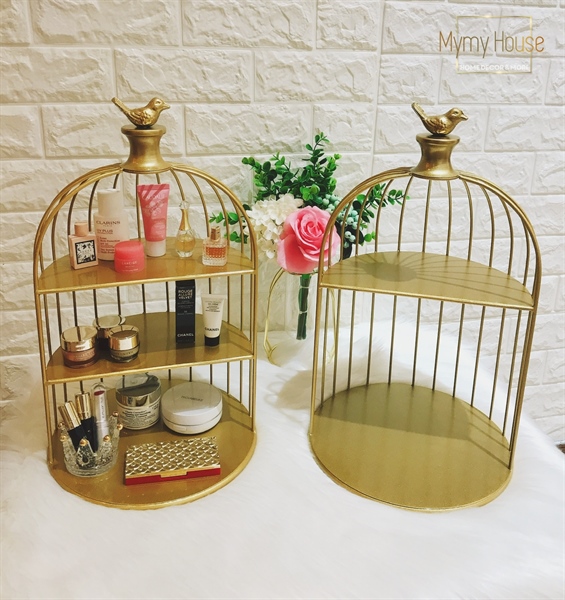kệ trang trí để bàn kiểu lồng chim 3 tầng