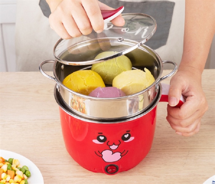 Ca nấu mỳ có lồng hấp inox 18cm