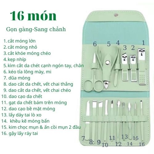 bộ làm móng 16 món sang chảnh