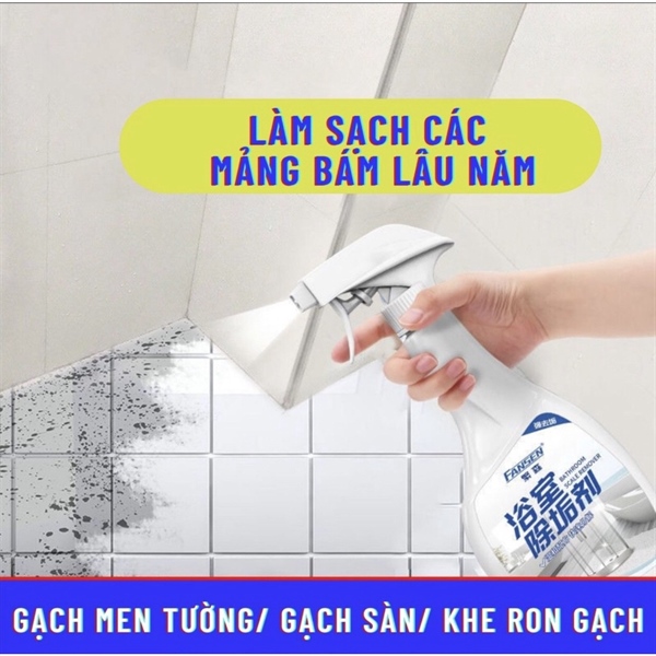Chai xịt tẩy cặn canxi nhà tắm 500ml, đánh bay vết bẩn lâu năm