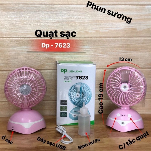 Quạt tích điện phun sương mini DP-7623