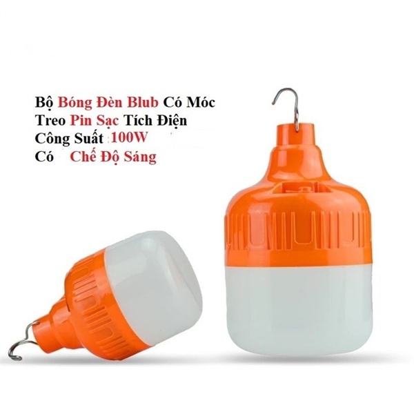 đèn tích điện có móc treo 60w màu cam