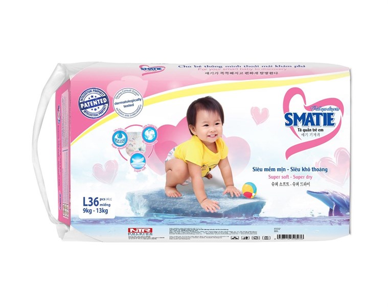 Tã quần cho bé xuất khẩu Smatie Size L36/XL34