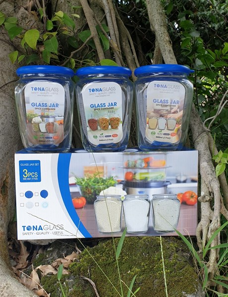 Bộ 3 hũ thủy tinh đựng gia vị cao cấp
