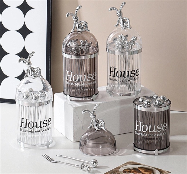 Bộ 6 nĩa inox kèm hũ đựng phong cách hoàng gia