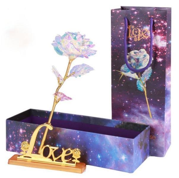 Hoa hồng galaxy phát sáng có đế - Hot