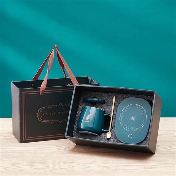 Đế hâm nóng đồ uống tiện lợi kèm cốc sứ