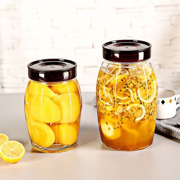 Hũ thuỷ tinh cạnh hình bầu dục 1200ml