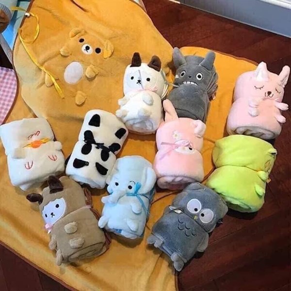 Chăn nhung cho bé hình thú kute 100cm*80cm