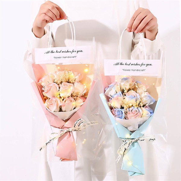 bó hoa hồng 9 bông có đèn led