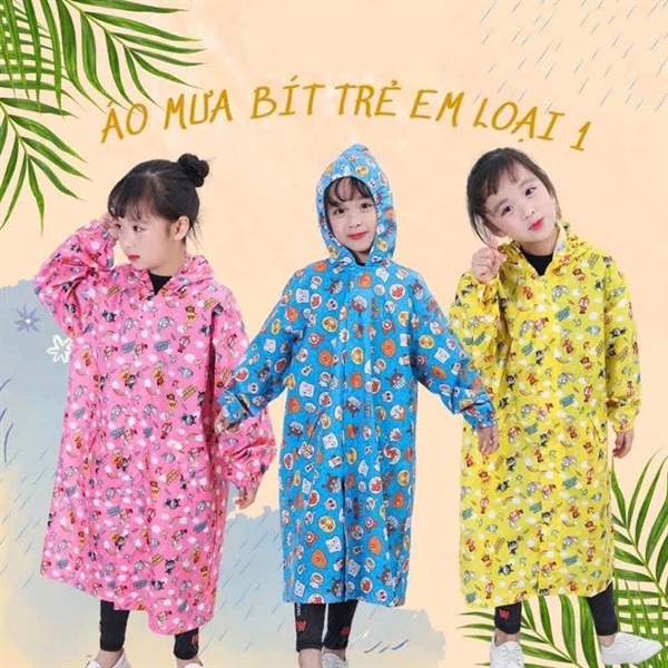 áo mưa bít trẻ em vải dù siêu dày kara