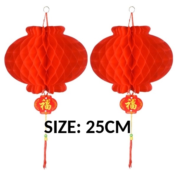 set 10 lồng đèn đỏ trang trí tết size 25cm