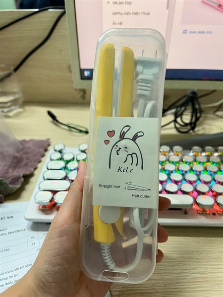 máy duỗi tóc mini kele làm nóng nhanh hộp xịn