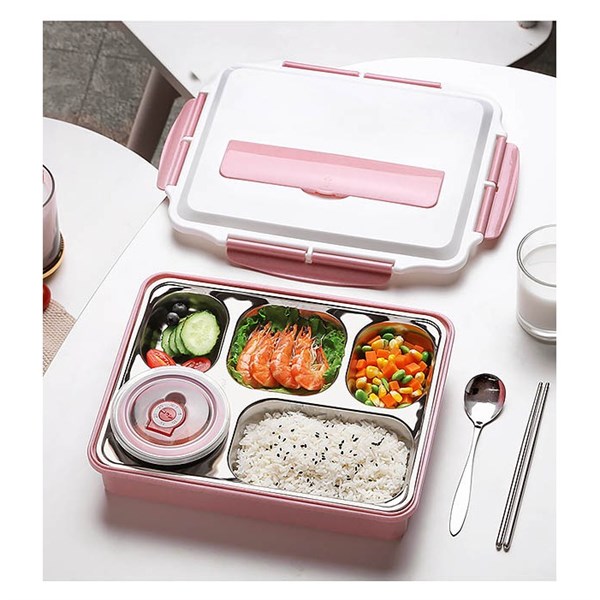 Hộp cơm 5 ngăn ruột Inox 304 kèm muỗng đũa