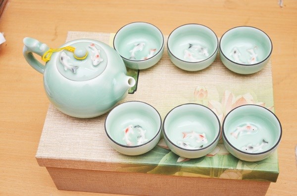 Bộ ấm trà 3d hình cá