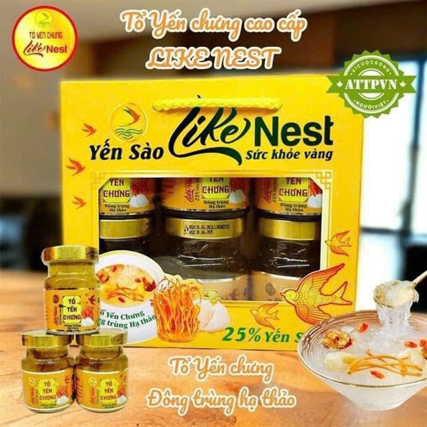 Yến sào chưng sẵn đông trùng hạ thảo hộp 6 hũ