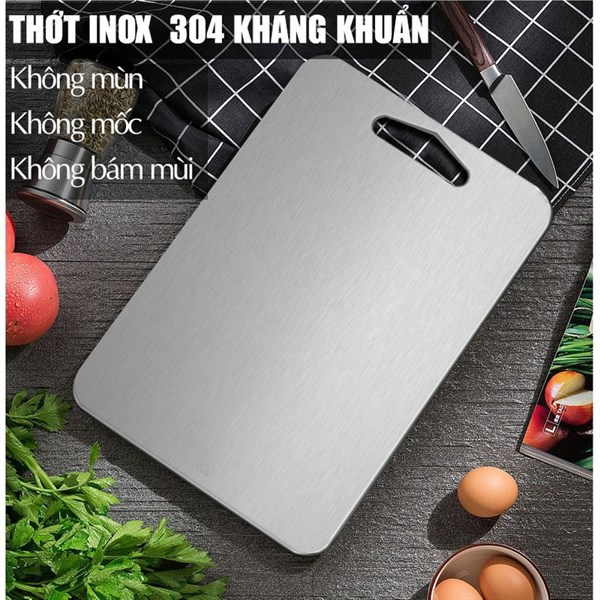 Thớt inox 304 size 33.5x23cm loại 1 có hộp