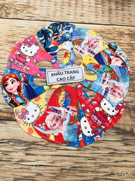 khẩu trang 3d vải su cho bé trai, bé gái bịch 10 cái