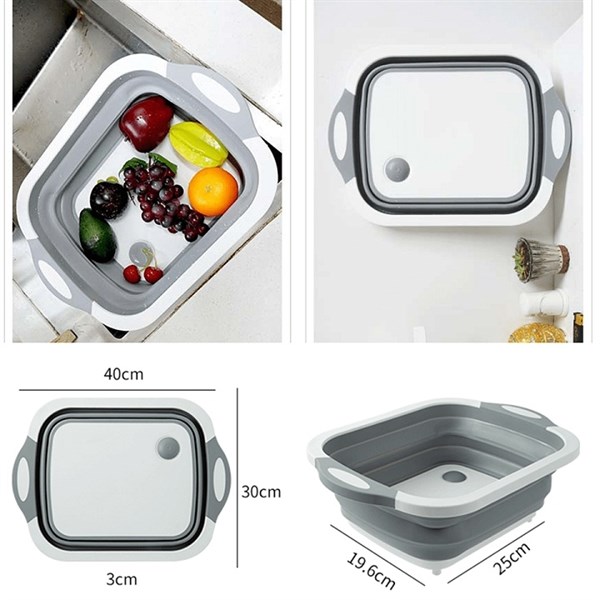 thau gấp gọn đa năng kèm thớt kích thước 40x30