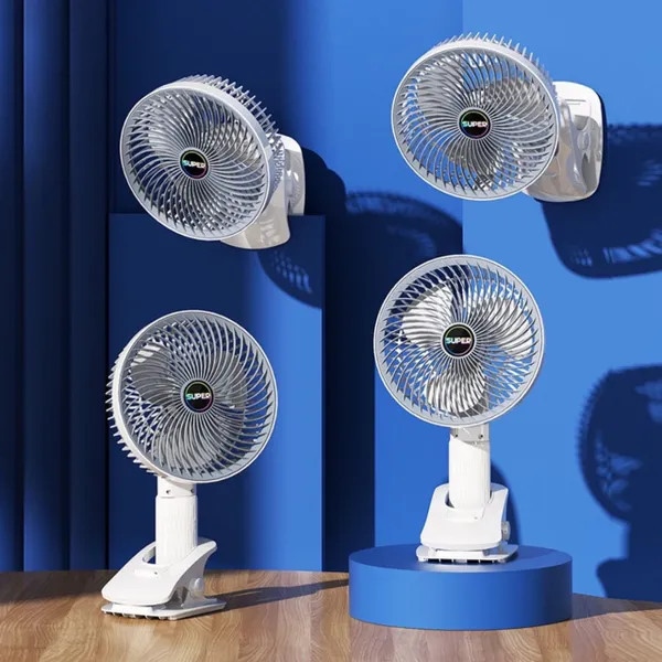 Quạt kẹp bàn tích điện Supeer