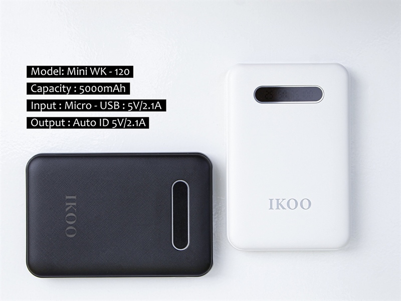 Pin Sạc Dự Phòng Mini Xách Tay IKOO WK - 120 Dung Lượng 5000mAh