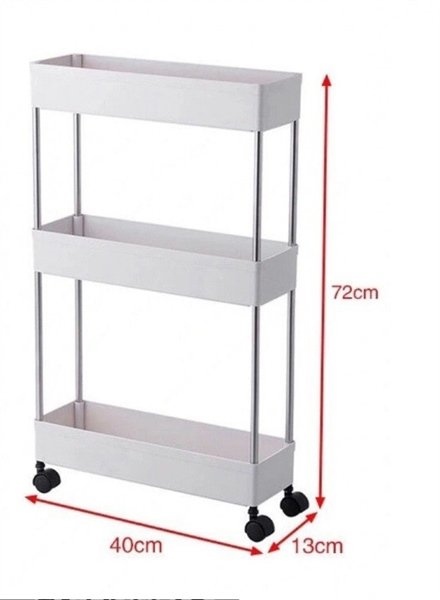 Kệ đẩy 3 tầng có bánh xe bằng nhựa