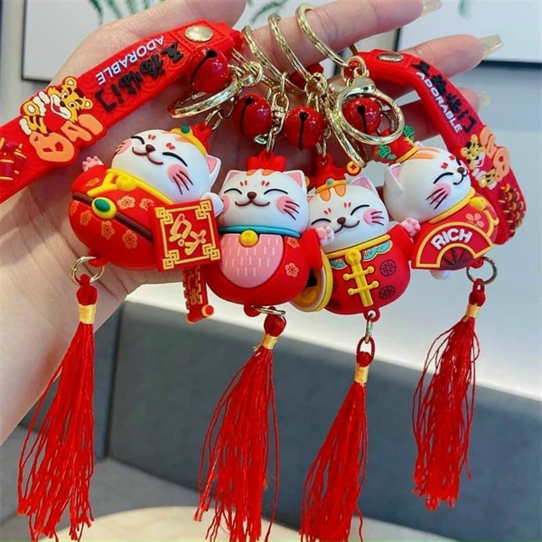 Móc khoá mèo thần tài may mắn