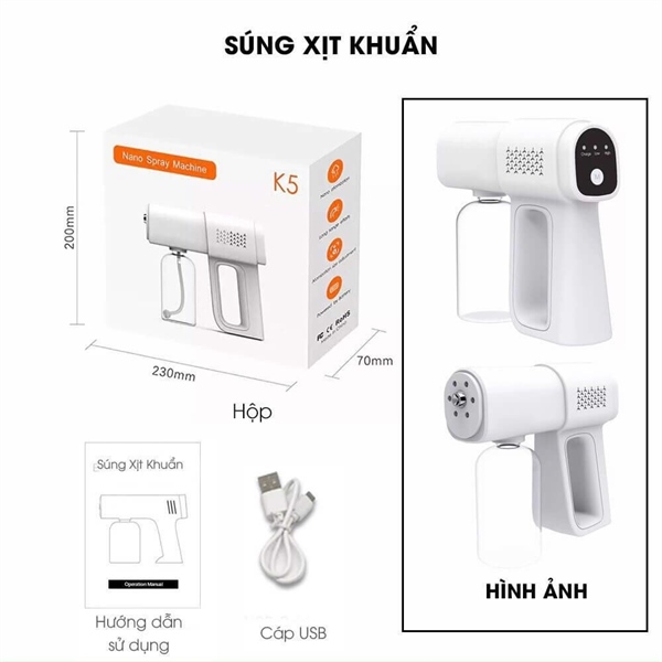 máy xịt khuẩn k5 hộp trắng