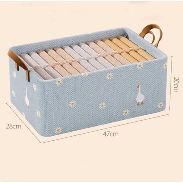 Hộp vải đựng quần áo hoạ tiết hoa cúc khung sắt