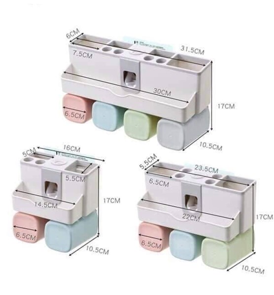 Bộ nhả kem đánh răng tự động kèm 4 ly