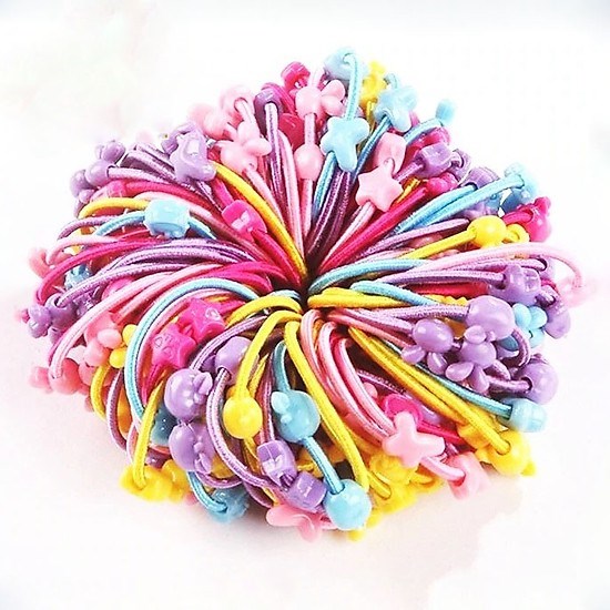 set 50 sợi cột tóc siêu dễ thương cho bé