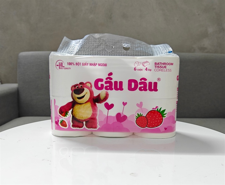 Giấy cuộn gấu dâu lốc 6 cuộn