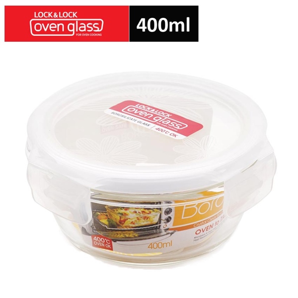 Hộp Thủy Tinh Tròn Chịu Nhiệt Lock&Lock 400ml