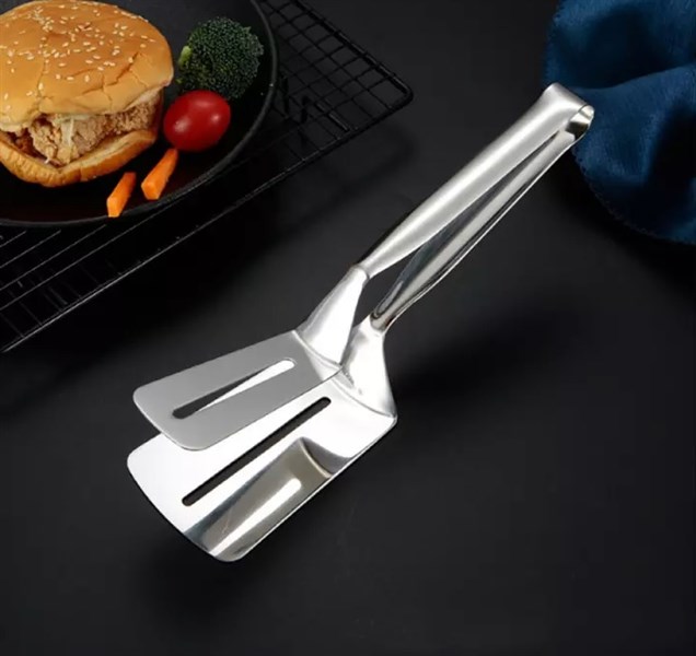 Dụng cụ kẹp gắp đồ ăn bằng inox mỏ vịt