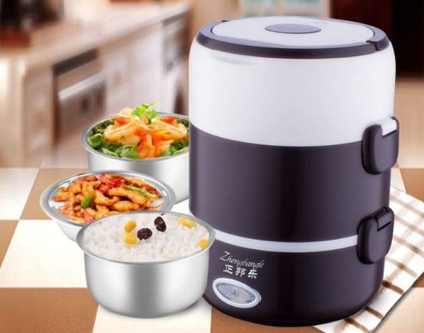 Hộp cơm cắm điện inox 3 tầng hâm nóng cực nhanh