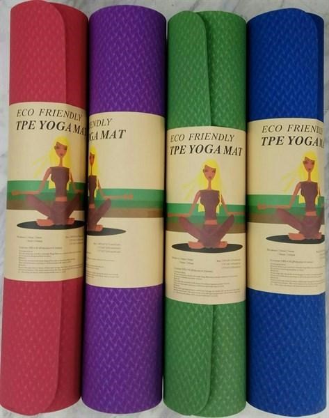 Thảm yoga TPE 1 lớp in hoa