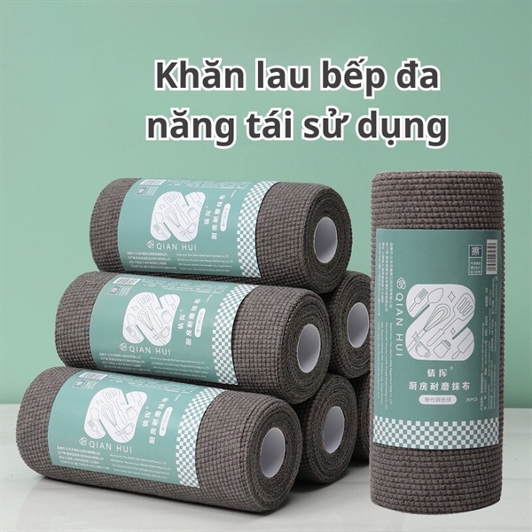 cuộn 25 khăn lau than tre siêu thấm hút