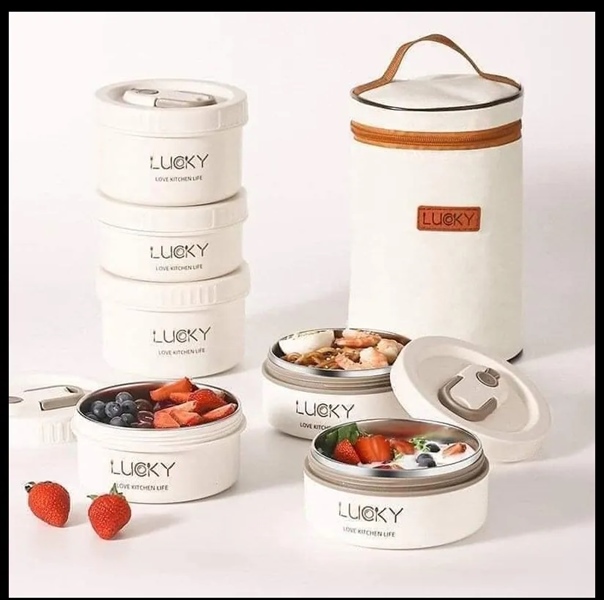 hộp cơm 3 ngăn kèm muống có túi xách tiện lợi