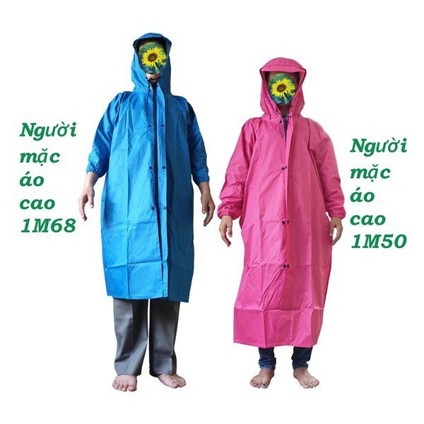 áo mưa vải dù vảy cá dây kéo phía trước kara