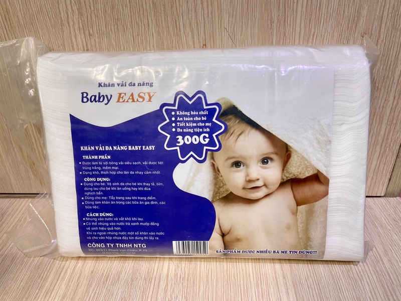 Khăn khô đa năng Baby Easy vải không dệt (300g) an toàn cho bé