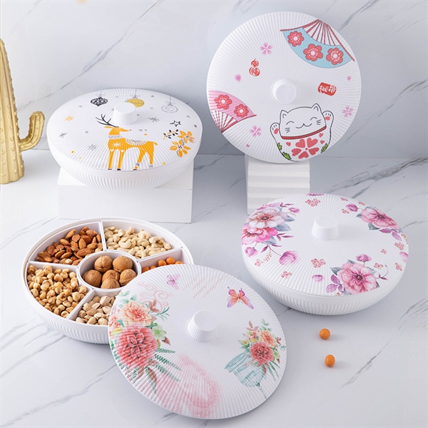 khay mứt tết 6 ngăn hoa hồng 2023