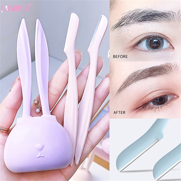 Dụng cụ cạo lông mày có hộp hình tai thỏ