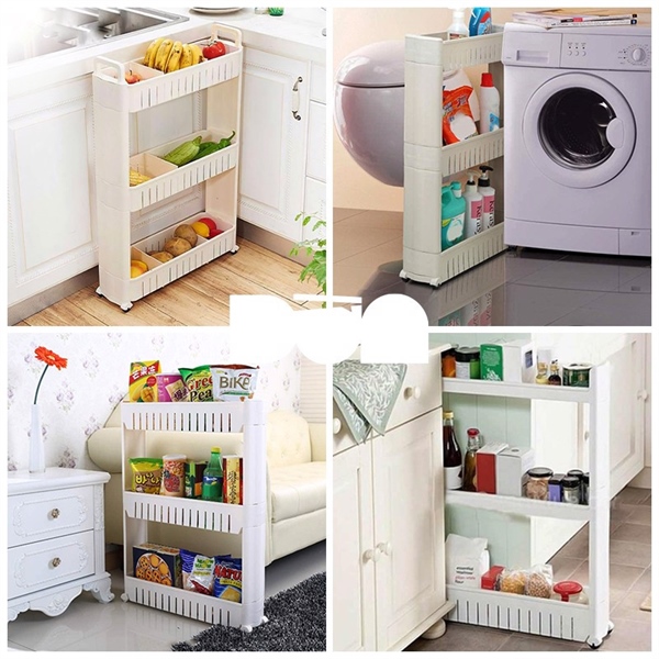 Kệ nhà bếp 3 tầng có bánh xe mẫu mới