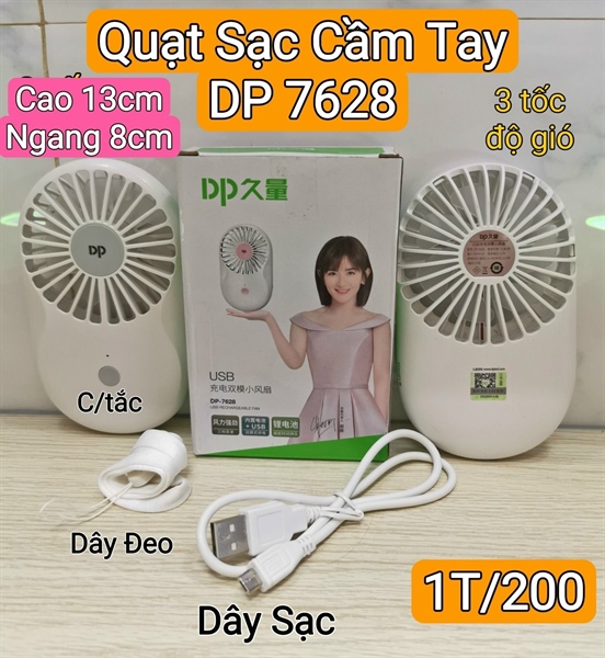 Quạt sạc tích điện cầm tay DP 7628