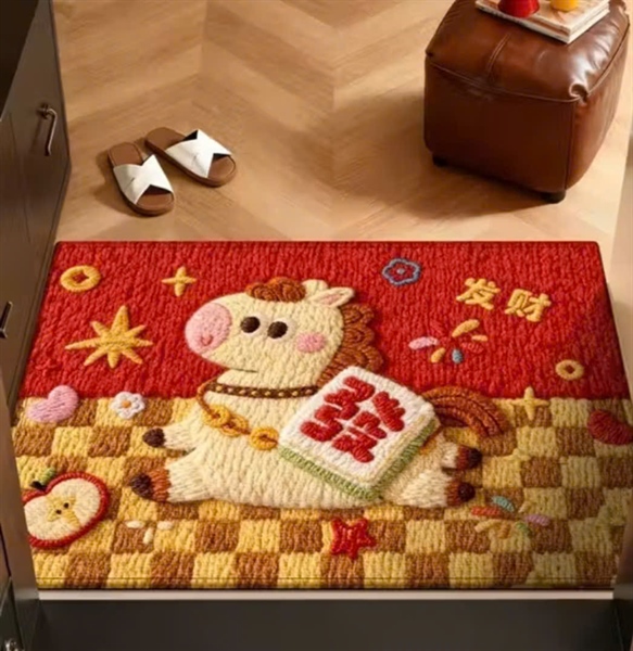 Thảm lau chân hình ngựa may mắn 40*60cm